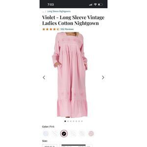 Violet Pintuck Dolby The 1 for U Lg Night Dress Nightgown